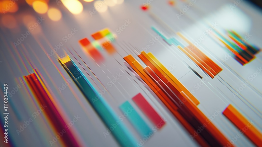 Poster collection of colorful charts and graphs visualizing data for business and finance analysis.