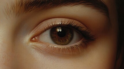 Obraz premium Close-Up of Human Eye with Unique Color and Textured Skin Details