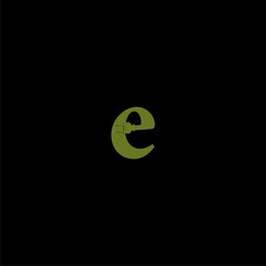 E letter Power industry symbol icon isolated on dark background