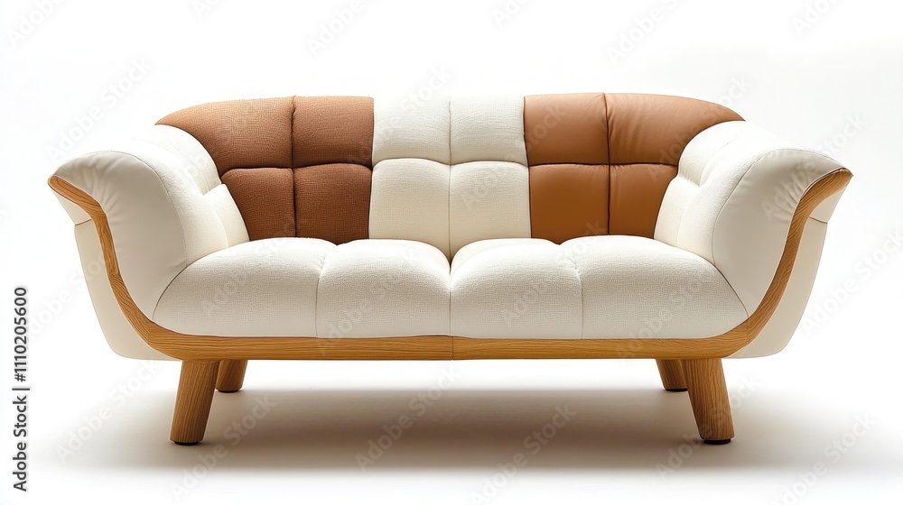 Aufkleber Modern stylish sofa design with a unique color palette ideal for creating a comfortable podcast studio or living room setting at home