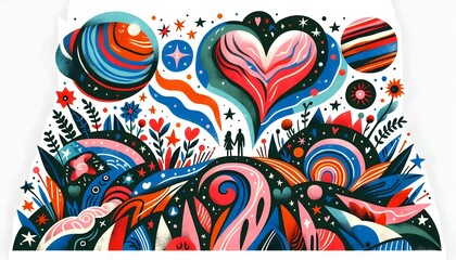 Obraz premium Amor Geométrico: Dia de San Valentín