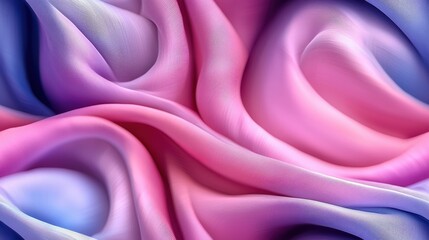 Fototapeta premium Flowing abstract patterns in soft pink and blue shades digital art modern design artistic inspiration close-up view