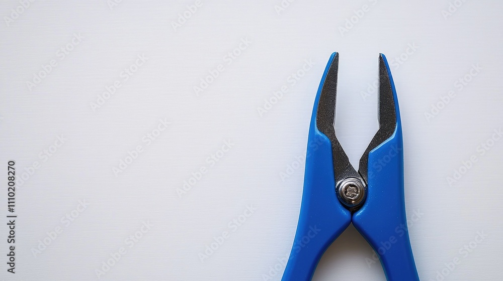 Poster blue metal pliers with a sleek design isolated on a clean white background showcasing precision and 