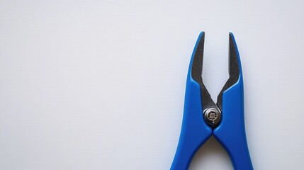 Blue metal pliers with a sleek design isolated on a clean white background showcasing precision and functionality in tools.