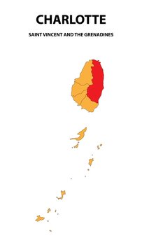 Charlotte Map is highlighted on the Saint Vincent and the Grenadines map with detailed state and region outlines.