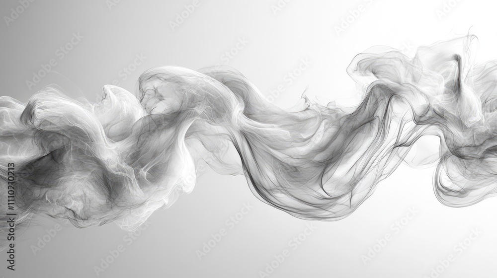Poster abstract black and white smoke flow on a light background creating an ethereal and dynamic visual te
