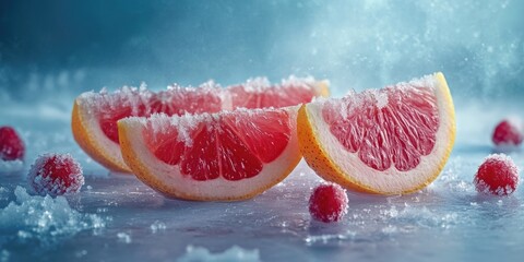 Grapefruits on table