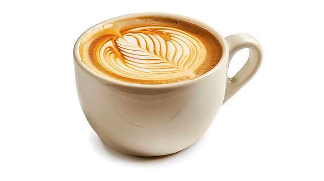 Cup of cappuccino isolated on white background