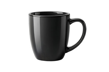 black coffee mug on white background 