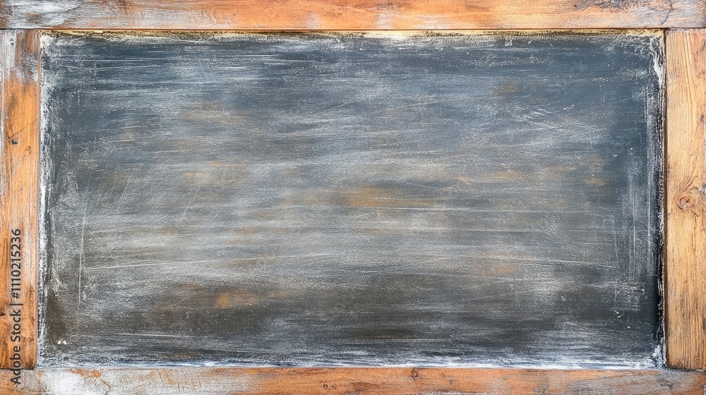 Poster chalkboard background with a wooden frame blank slate texture for educational and creative use in pr