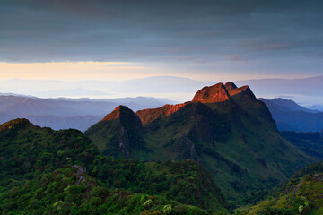 Nature and scenic views of the Doi Luang Chiang Dao Mountain in Chiang Dao Wildlife Reserve Chiang Mai Province, Thailand 
