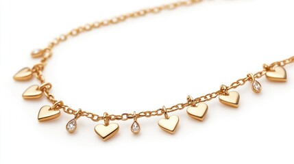 Gold heart charm necklace