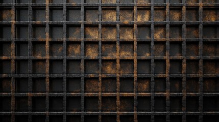 Obraz premium Steel grid texture for construction background with dark metal and rust elements ideal for architectural or industrial design projects