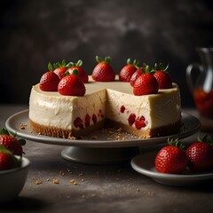 cheesecake with strawberries
