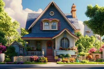 Mini house model on white background
