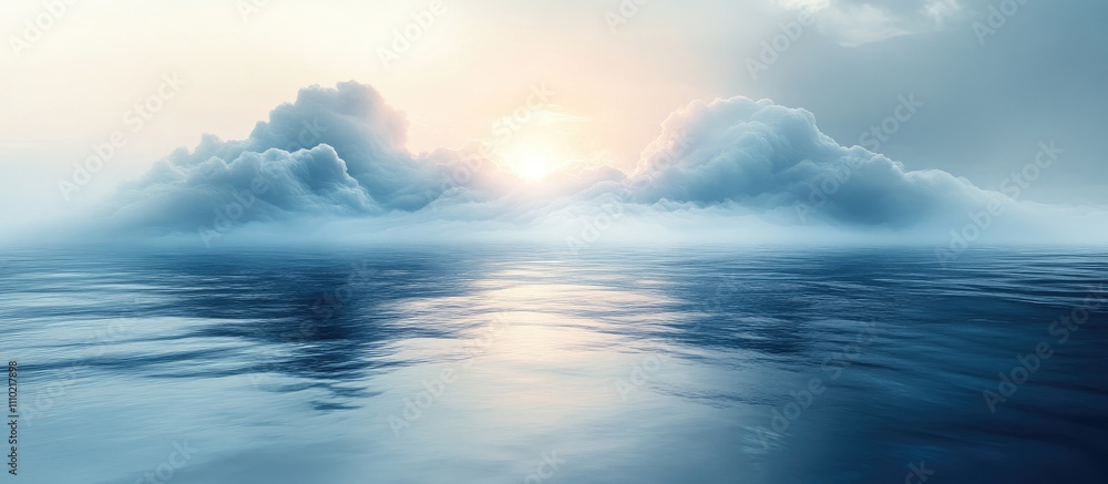 Poster calm aqua hues and soft clouds create a serene minimalist background perfect for tranquil and peacef