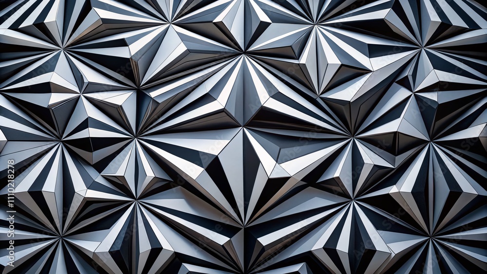 Poster black and white geometric pattern featuring a 3d effect, perfectly designed for modern decor and abs