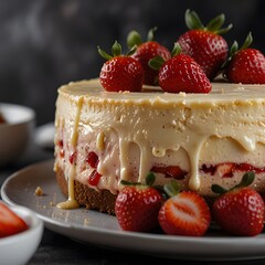 cheesecake with strawberries