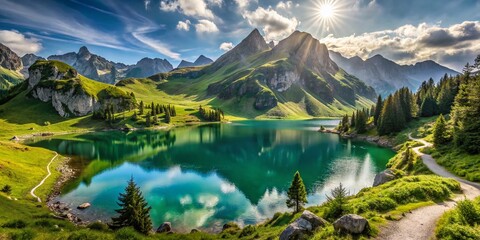Breathtaking Architectural Photography of Mountain Hike at Blasenka and Seewaldsee in Vorarlberg, Austria Showcasing Stunning Natural Landscapes and Serene Waters