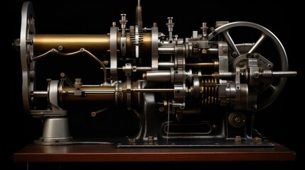 High-pressure screw head on vintage machinery showcasing intricate mechanical design and engineering craftsmanship.