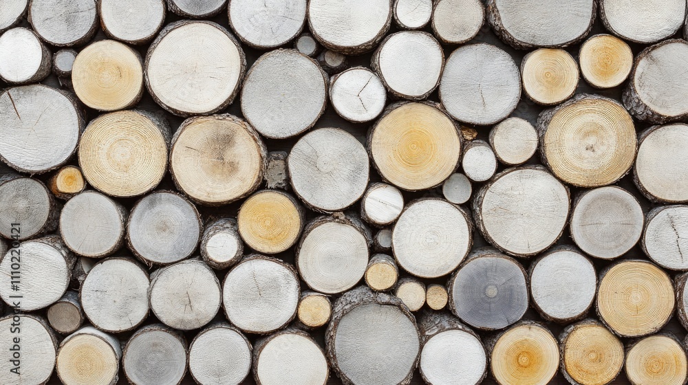 Poster birch log background texture featuring an array of circular cross-sections showcasing natural wood p