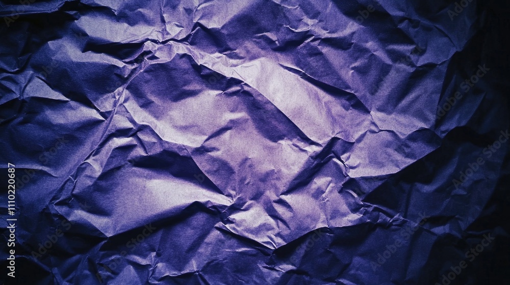 Poster crumpled violet paper texture suitable for backgrounds and design projects showcasing deep purple hu