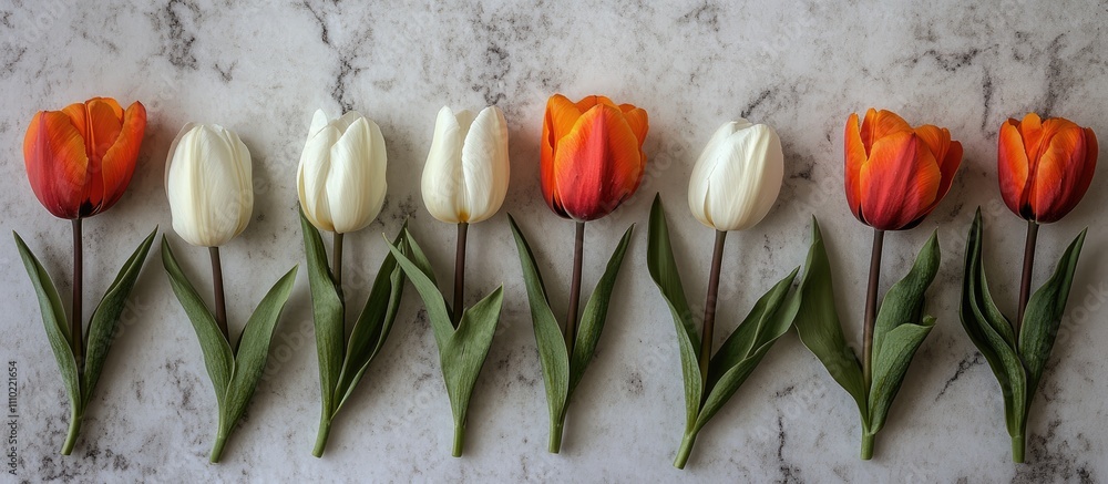 Poster spring flowers in vibrant colors arranged for a holiday card creating a soft, inviting background wi