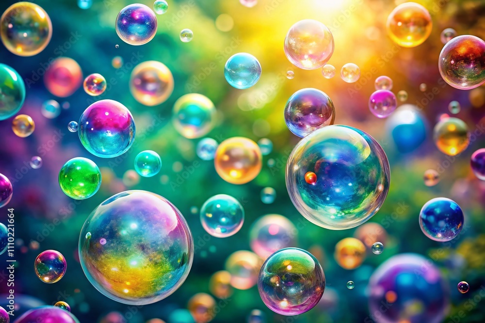 Poster Captivating Abstract Background Featuring Vibrant Colorful Bubbles Creating a Dreamlike Atmosphere for Artistic and Creative Projects