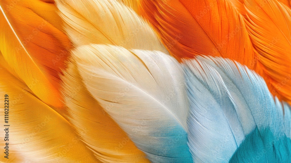 Poster vibrant feather texture in soft colors ideal for artistic backgrounds and abstract design concepts s