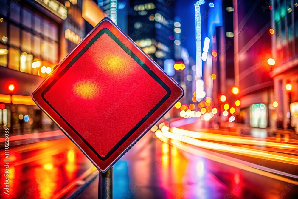 Poster captivating animation of a red signboard with depth of field, showcasing dynamic movement and eye-ca