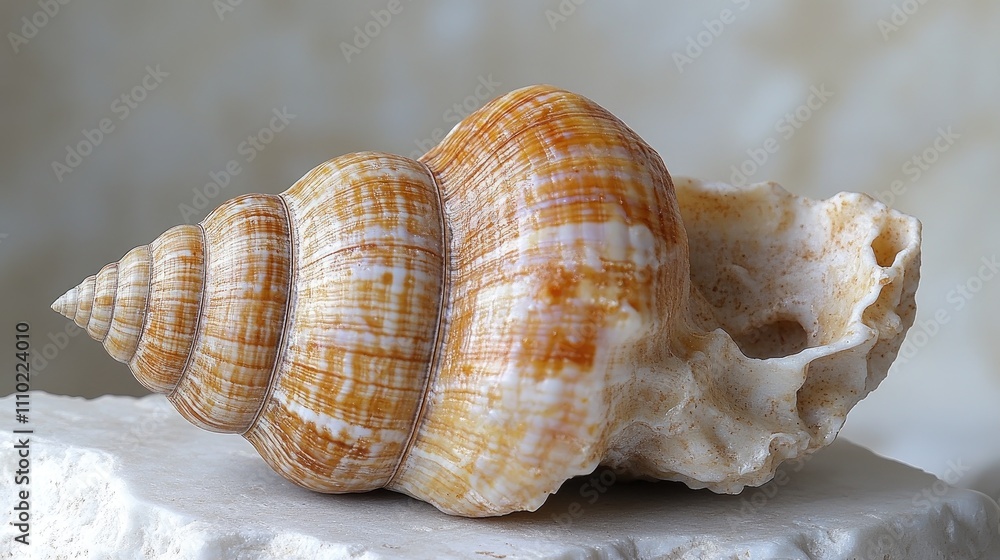 Poster thai snail shell showcasing intricate patterns and textures on a neutral background ideal for natura
