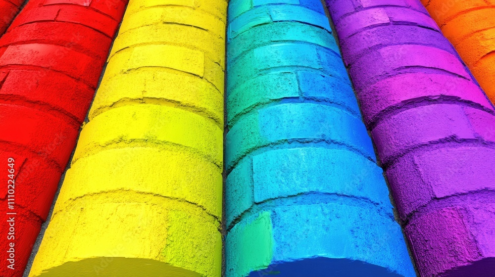 Poster vibrant paint rollers in a row showcasing a spectrum of colors for interior decorating and design pr