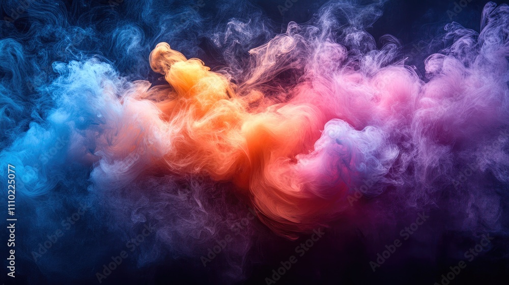 Aufkleber colorful wisps of smoke swirling against a dark backdrop creating an artistic and vibrant visual eff