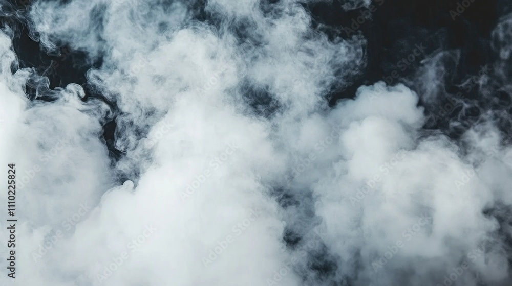 Poster Abstract swirling smoke clouds on a dark background creating an atmospheric and mysterious visual texture for various design applications