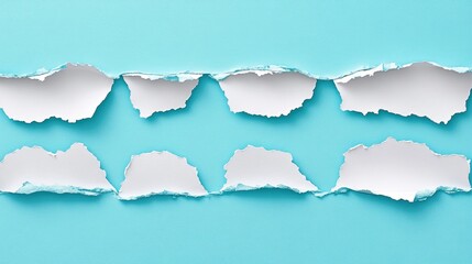 Fototapeta premium Torn paper strips on blue background representing financial concepts investment growth and market opportunities in the bond and stock sectors