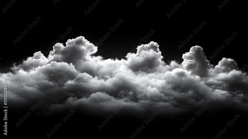 Aufkleber Dramatic clouds contrasting against a dark background creating a moody atmospheric effect in a cinematic setting