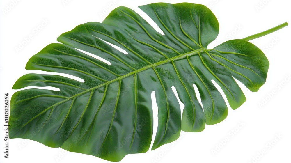 Aufkleber Tropical Monstera Leaf Isolated on White Background Ideal for Design Projects with Clipping Path for Easy Integration