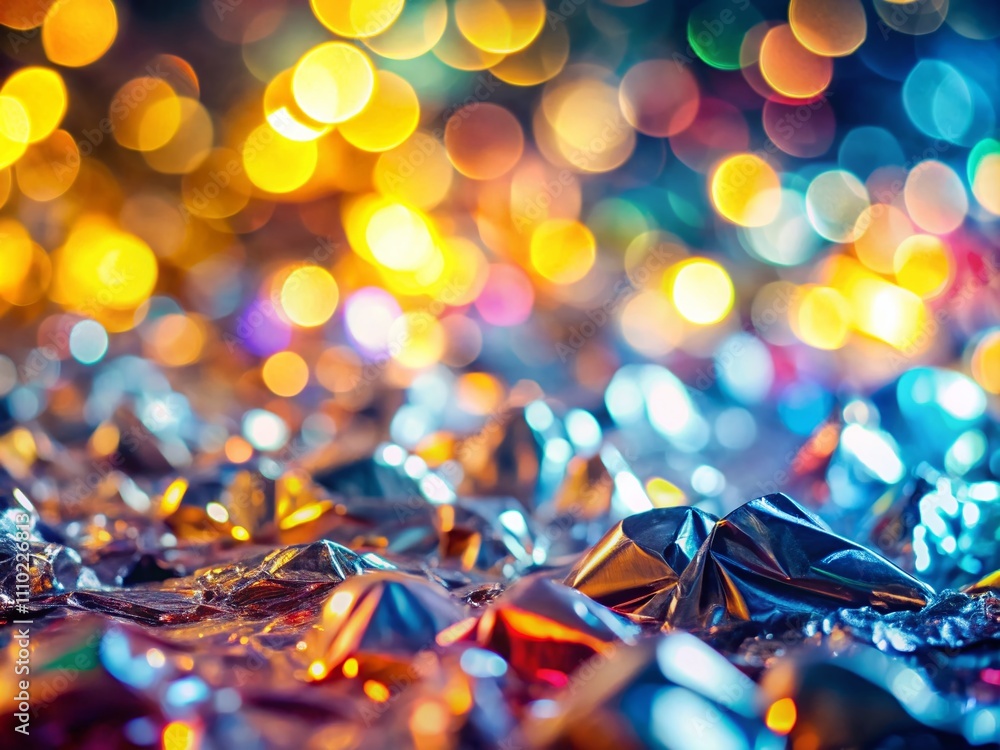 Poster captivating bokeh effect showcasing the aluminize process in industrial settings with reflective sur