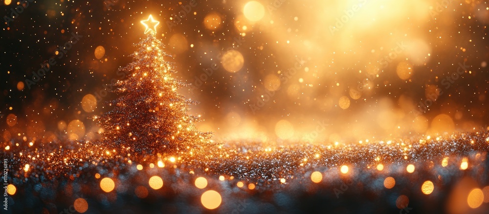 Aufkleber festive abstract christmas tree with shimmering bokeh lights creating a magical holiday atmosphere i