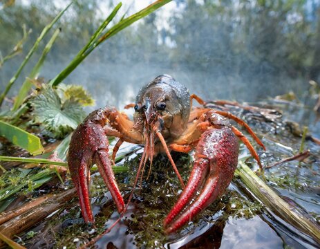wild red swamp crawfish attacks!
