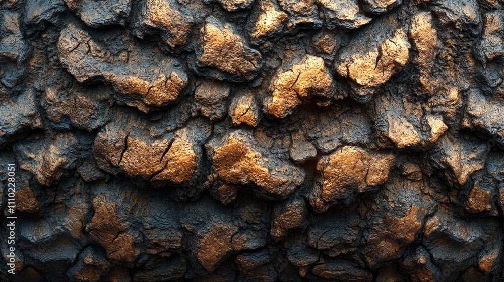 Poster Intricate decorative tree trunk texture with rich colors and unique patterns ideal for nature-inspired design and art projects