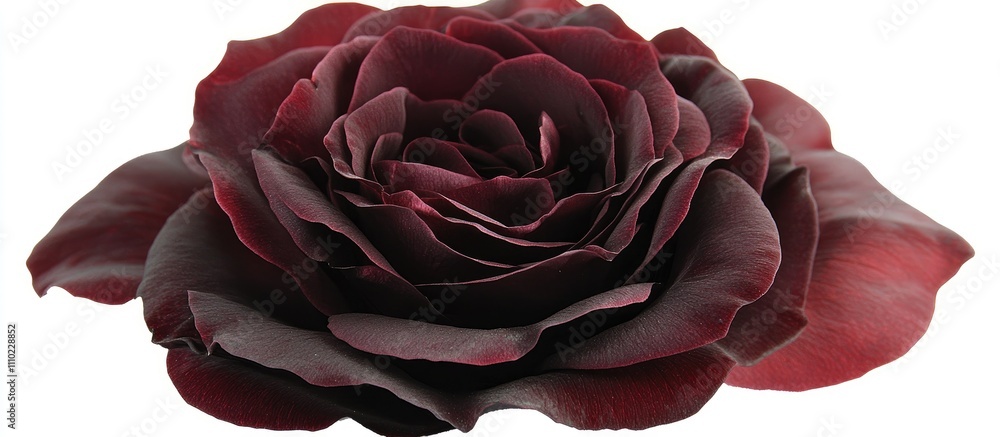 Poster dark red rose beautifully displayed on a clean white background showcasing its rich color and intric