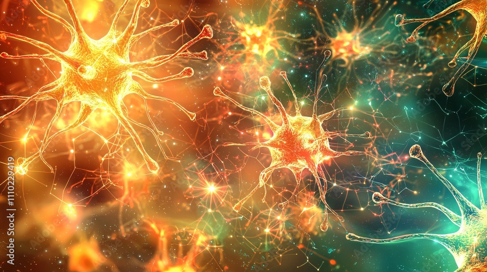 Poster health immune strength in brain biology with cells connection and dynamic exploration of memory and 