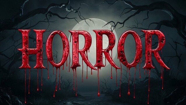 Bloody Horror Text Effect, Spooky Halloween Design for Thriller Movie Poster, Game, or Book Cover - Powered by Adobe
