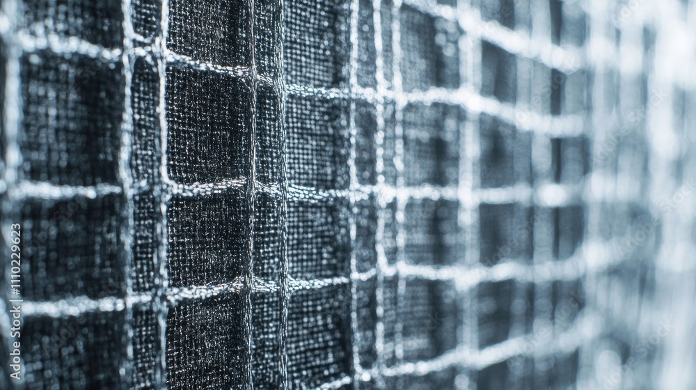 Poster Gray fabric texture with soft blur and grid pattern ideal for backgrounds and design projects
