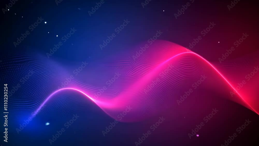 Poster colorful light wave patterns create a mesmerizing abstract background design in blue and pink hues