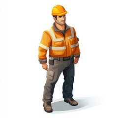 Construction worker in safety gear.
