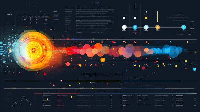 Creative infographic combining a scatter plot for consumer behavior analysis and segmented bar graphs showing conversion rates.