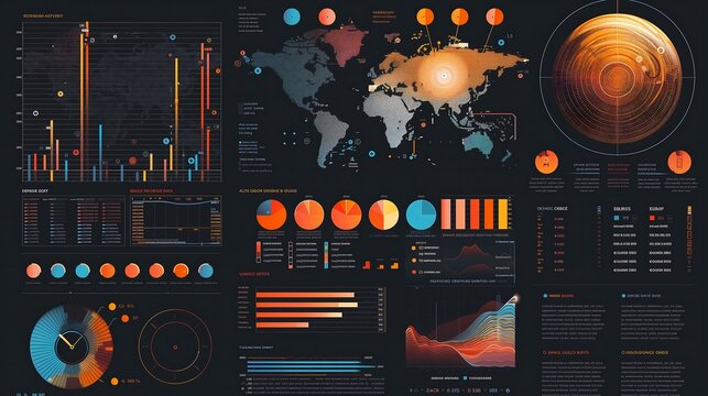 Creative infographic combining a scatter plot for consumer behavior analysis and segmented bar graphs showing conversion rates.