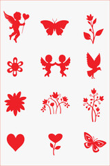 valentine various elements.